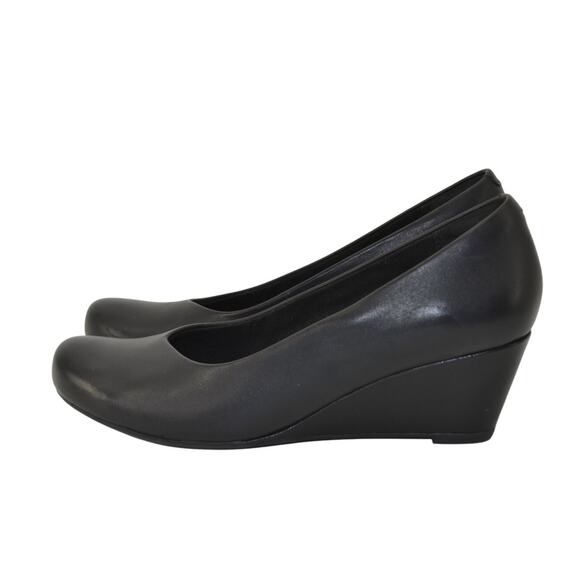 Clarks Collection Flores Tulip Wedge Womens Black Sz7.5 Pump - Picture 1 of 13